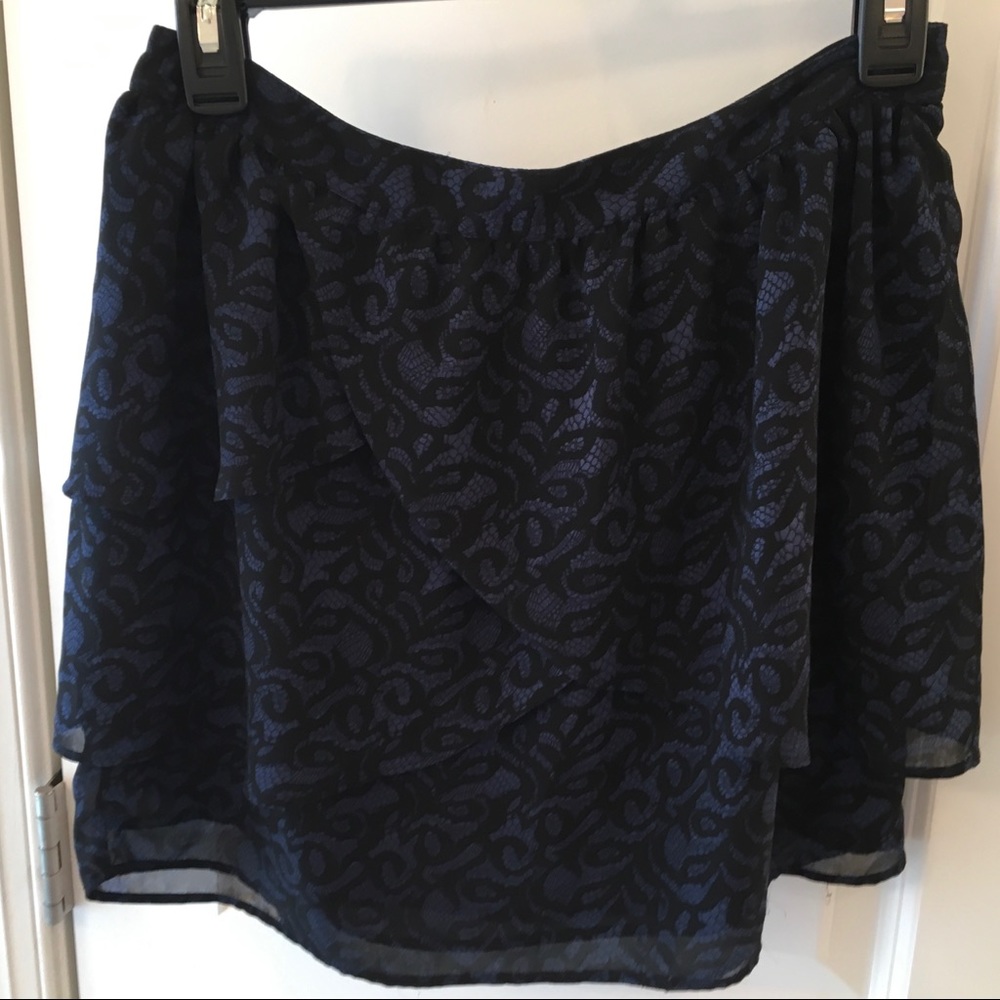 Anthro Silence+Noise Mini Layered Tiered Skirt Sz2